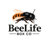 Logo of BeeLife Box Co with a bee illustration on a white background