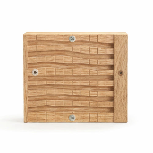 Oak bee nesting box with wavy chamber on a white background - BeeLife