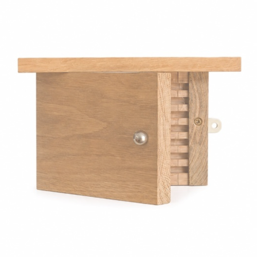 Wooden bee viewing house with a slatted side on a white background - Beelife